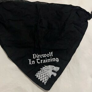 Black Direwolf In Training Large Dog Bandana